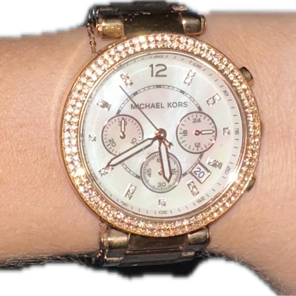Michael Kors Gold-Tone Crystal Watch
